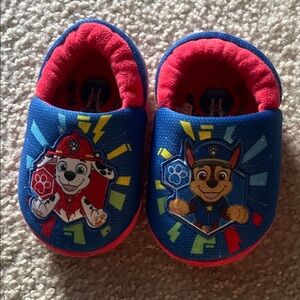 Blue & Red Kids Paw Patrol Slippers - Plush Indoor Shoes